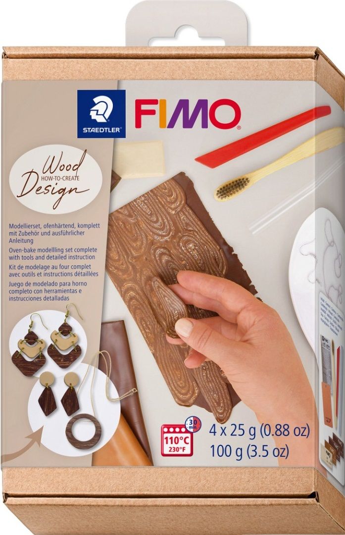 Комплект глина Staedtler Fimo Soft - Wood Design, 4 х 25 g | Ozone.bg