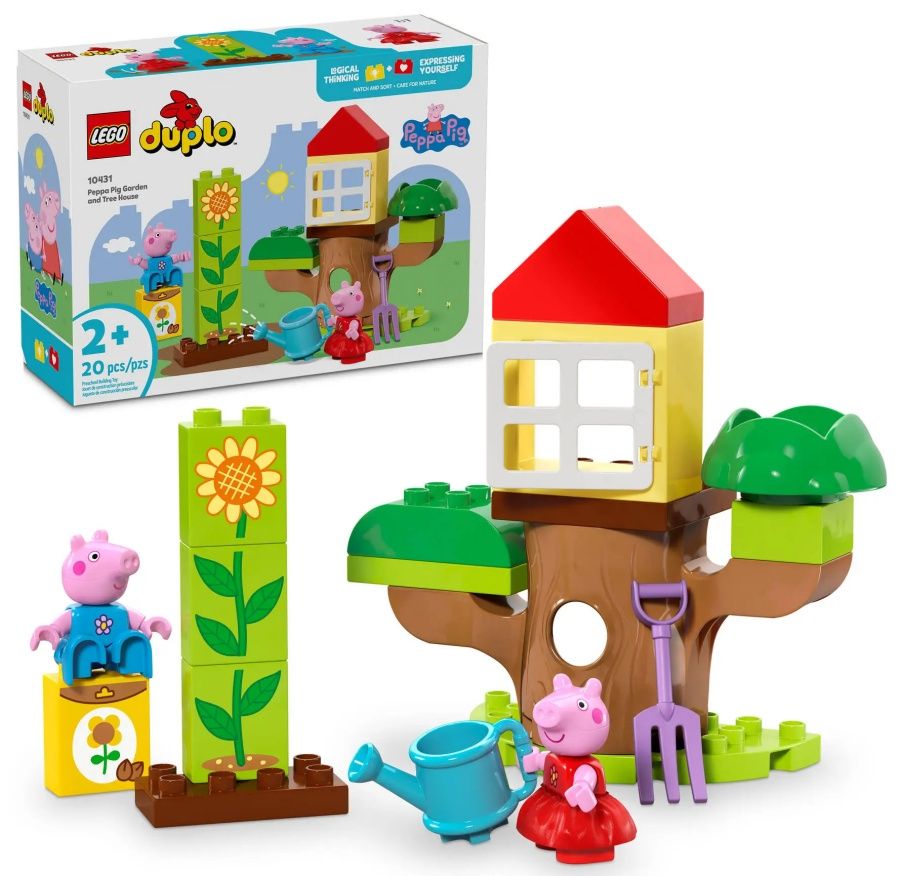 Конструктор LEGO Duplo - Градината на Пепа с къщичка на дърво (10431 ...