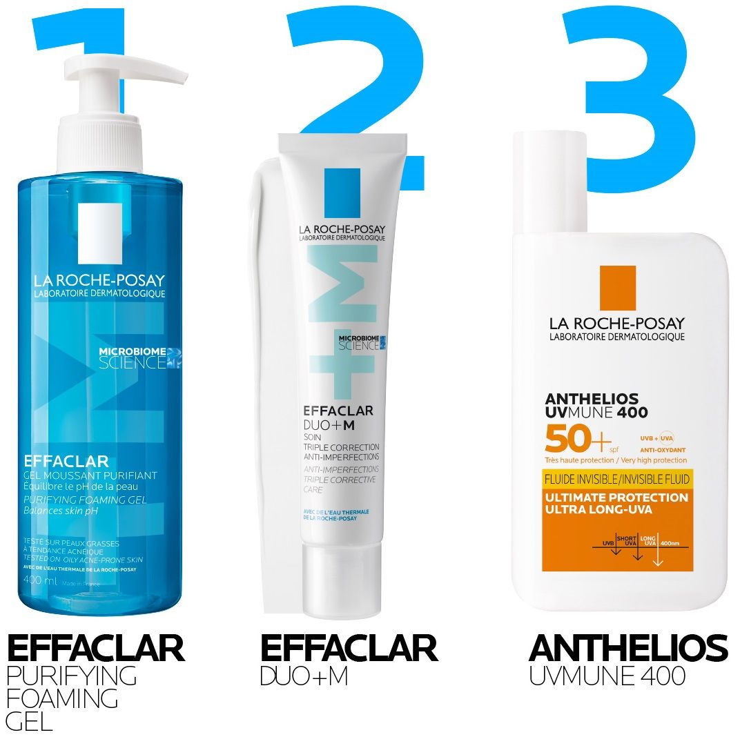 La Roche-Posay Effaclar Комплект - Измиващ гел и Tройна коригираща ...