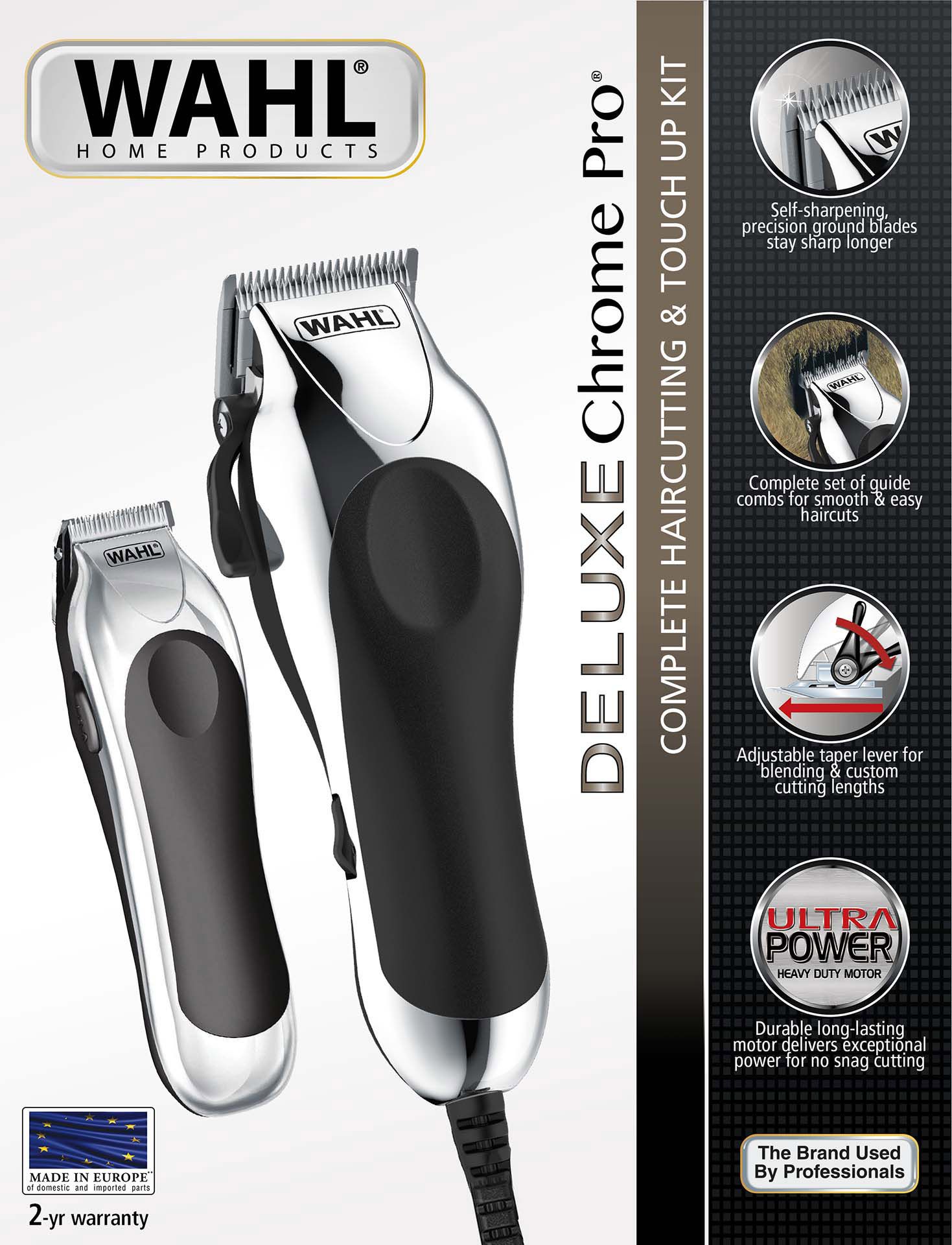 Машинка за подстригване Wahl - Chrome Pro Deluxe, 1.5-25 mm | Ozone.bg