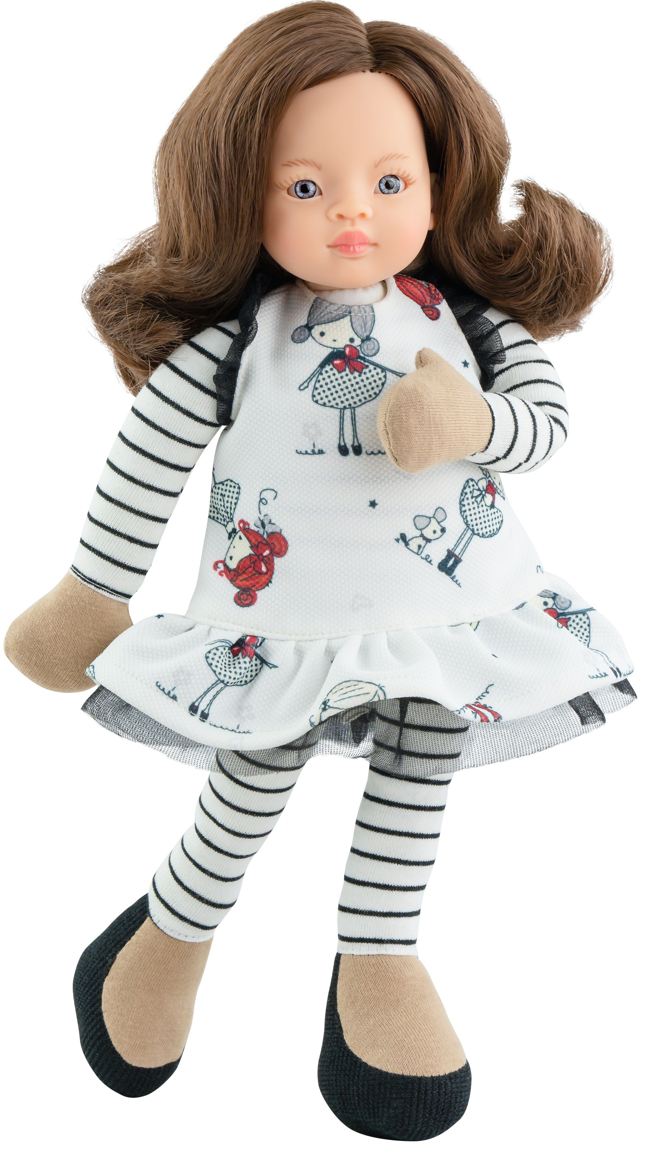 Мека кукла Paola Reina Amiga Primera - Лу, с рокля на момиченца, 32 cm ...