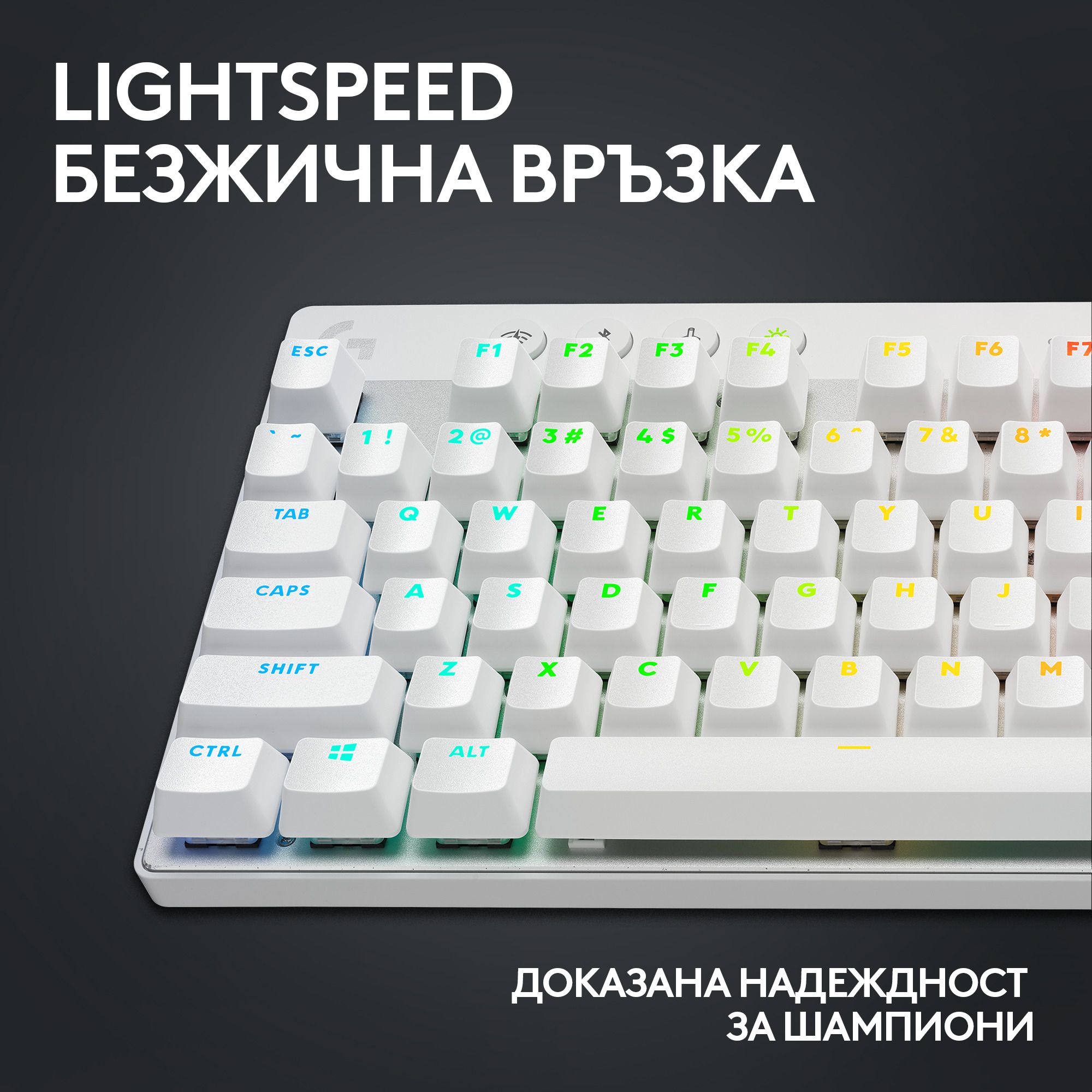 Механична клавиатура Logitech - G Pro X TKL, безжична, GX, бяла | Ozone.bg