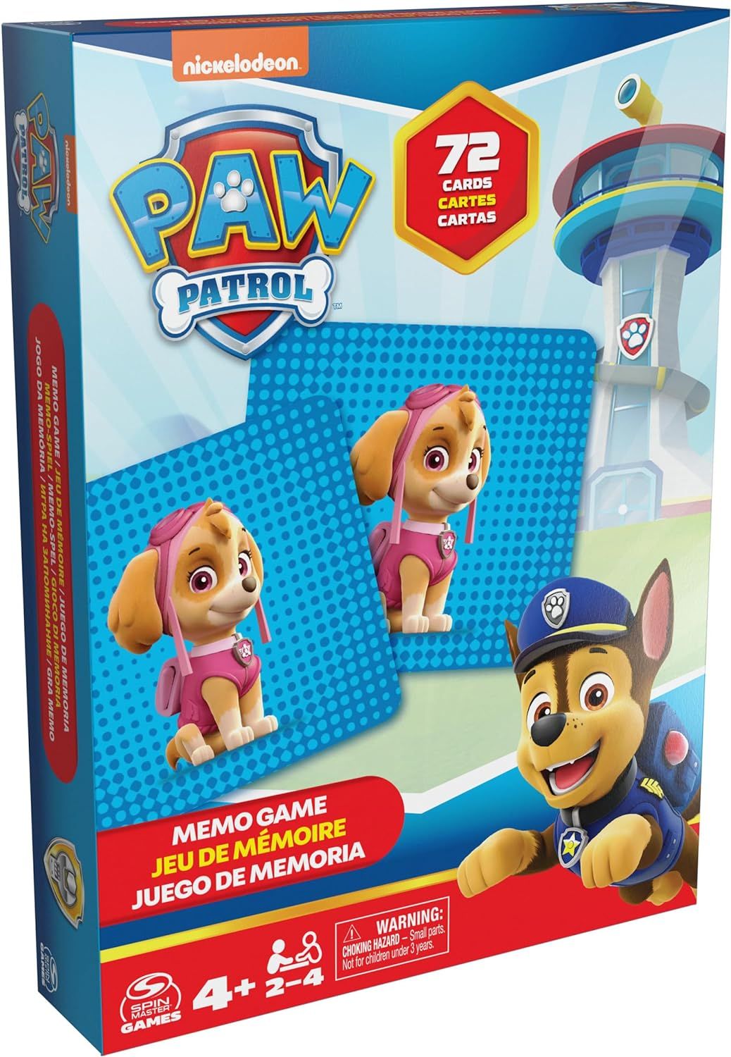 Juego De Memoria Paw Patrol: La Super Película – 72 Tarjetas Divertidas Para Niños +4 Años, Ideal Para Noches De Juego En Familia O Con Amigos (Spin Master)