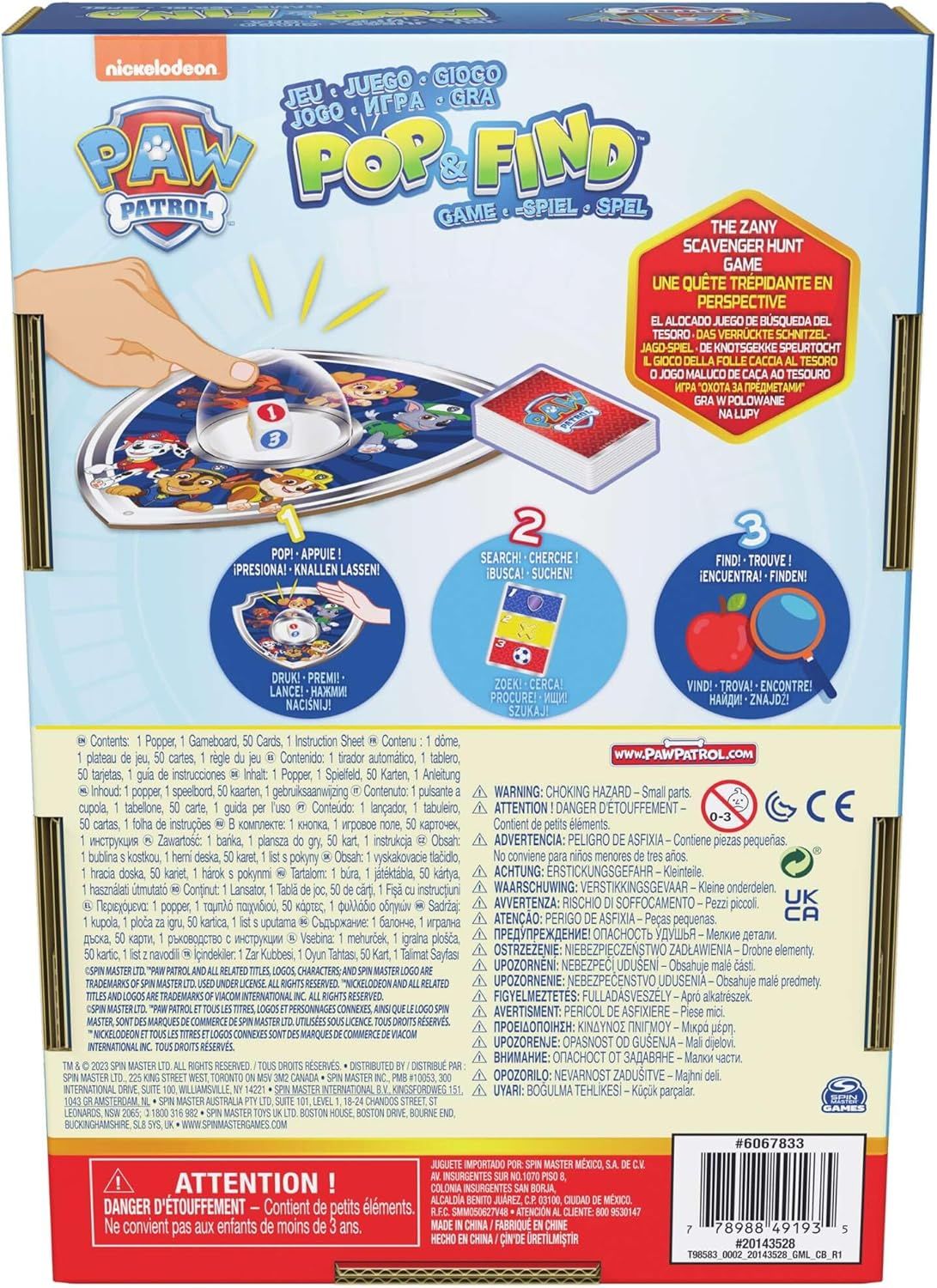 Spin Master PAW Patrol – Sorry! Brettspiel Mit Pop-up-Würfel – Für 2–4 Spieler Ab 4 Jahren – Mit Marshall, Chase, Rubble & Co. – Perfekt Für Unterwegs