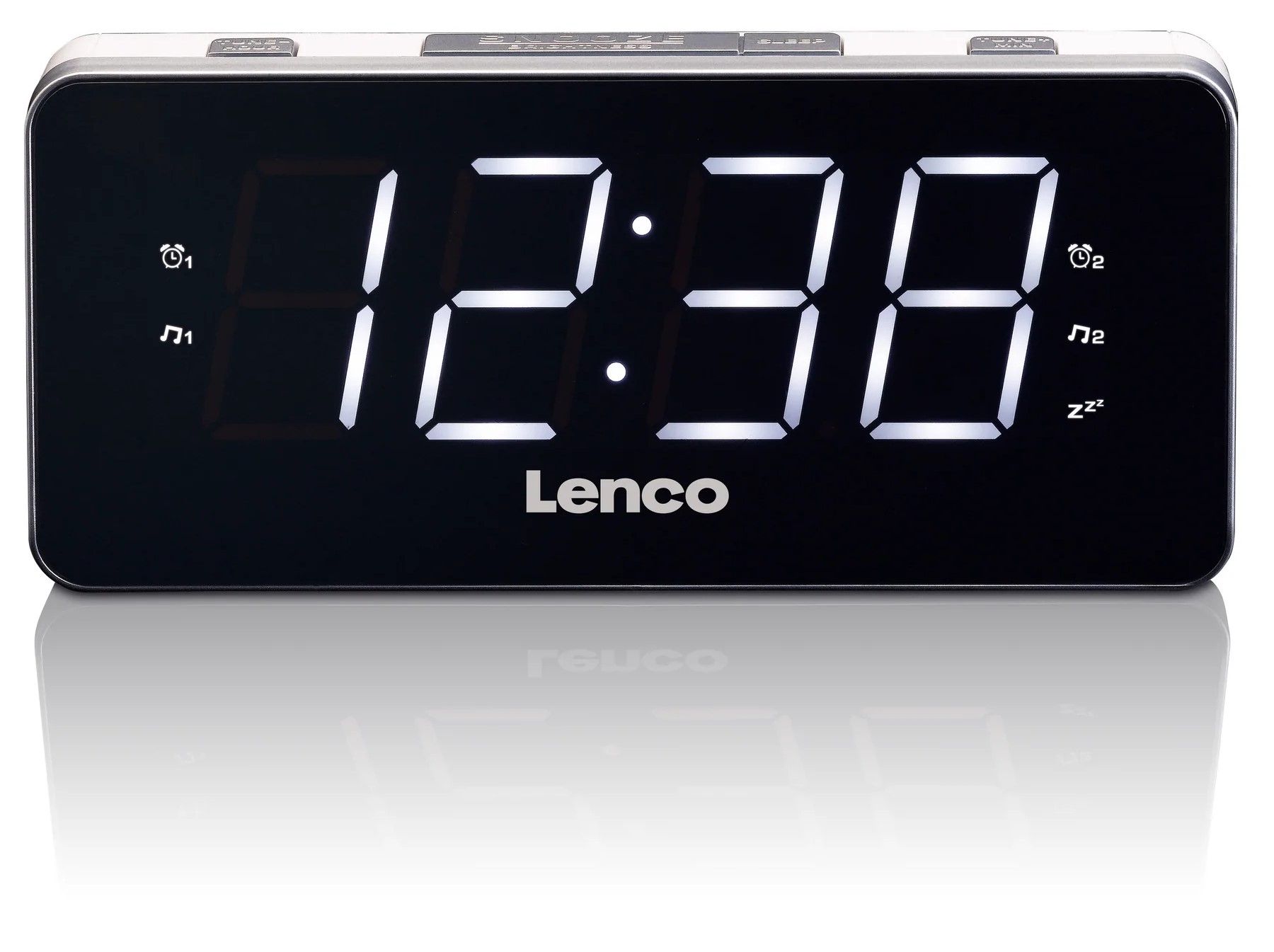 Радио колонка с часовник Lenco - CR-18, бяла | Ozone.bg
