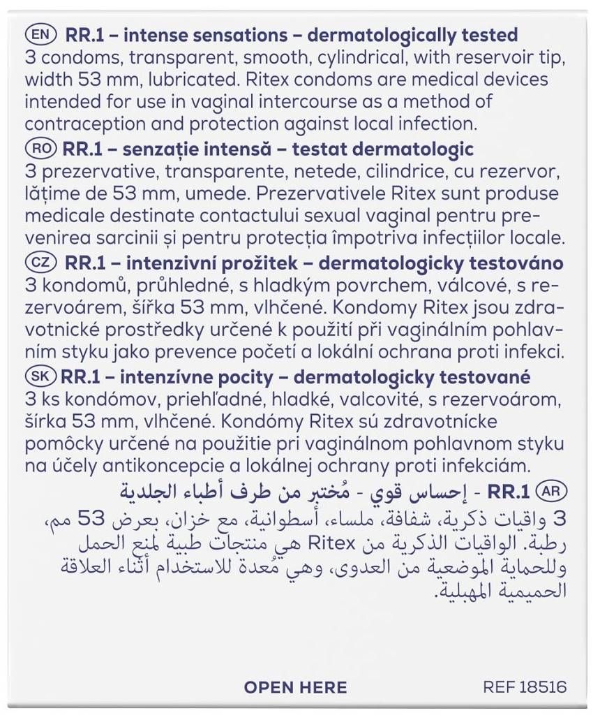 RR.1 Презервативи, класически, 3 броя, Ritex | Ozone.bg