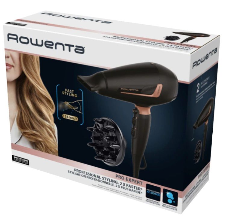 Сешоар Rowenta - Pro Expert CV8830F0, 2200W, 3 степени, черен | Ozone.bg