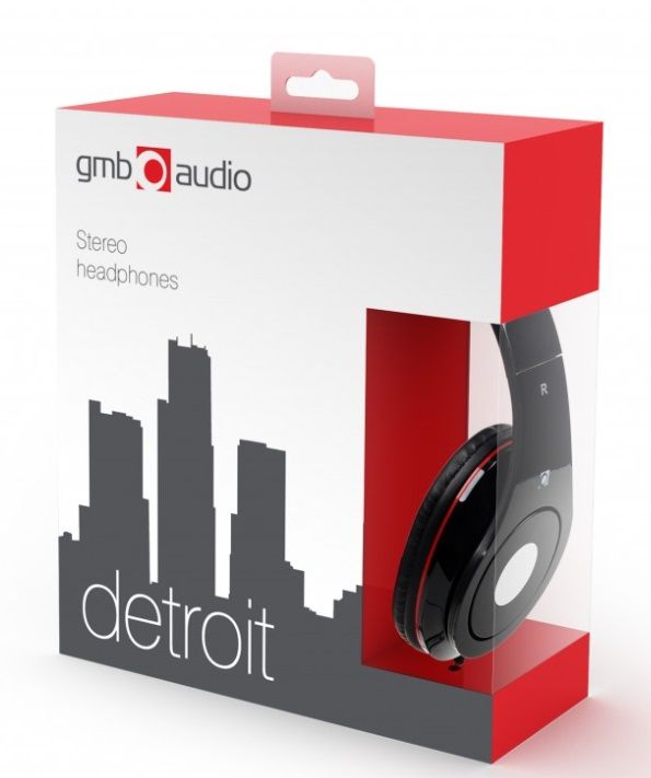 Слушалки с микрофон Gembird - Detroit, черни/червени | Ozone.bg