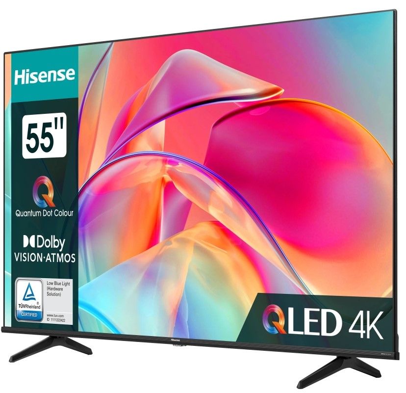 Смарт телевизор Hisense - 55E7KQ, 55'', QLED, 4К, черен ТОП цена | Ozone.bg