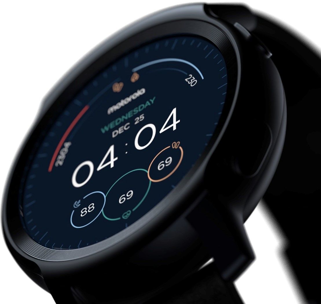 Смарт часовник Motorola Moto Watch 100, 42mm, 1.3", черен Ozone.bg