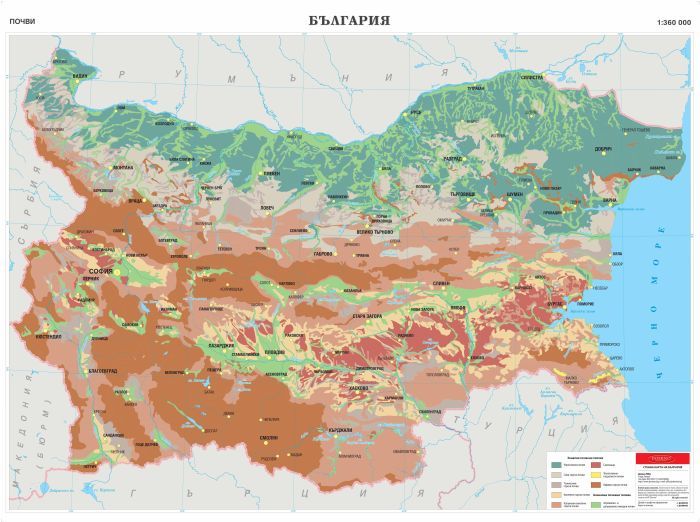 Pochvi Stenna Karta Na Blgariya 1 360 000 Ozone Bg