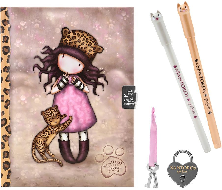 Таен дневник Santoro Gorjuss Purrrrrfect Love, с 2 гел химикалки
