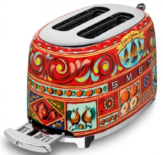 Тостер Smeg - TSF01DGEU, 950 W, 6 степени, многоцветен, Dolce & Gabbana ...
