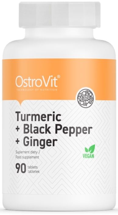 Turmeric + Black Pepper + Ginger, 90 таблетки, OstroVit | Ozone.bg