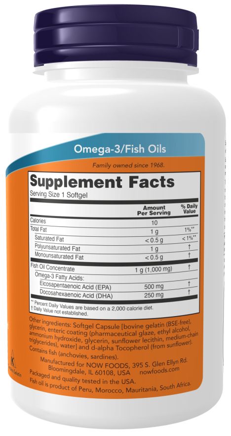 Ultra Omega-3, 180 капсули, Now | Ozone.bg