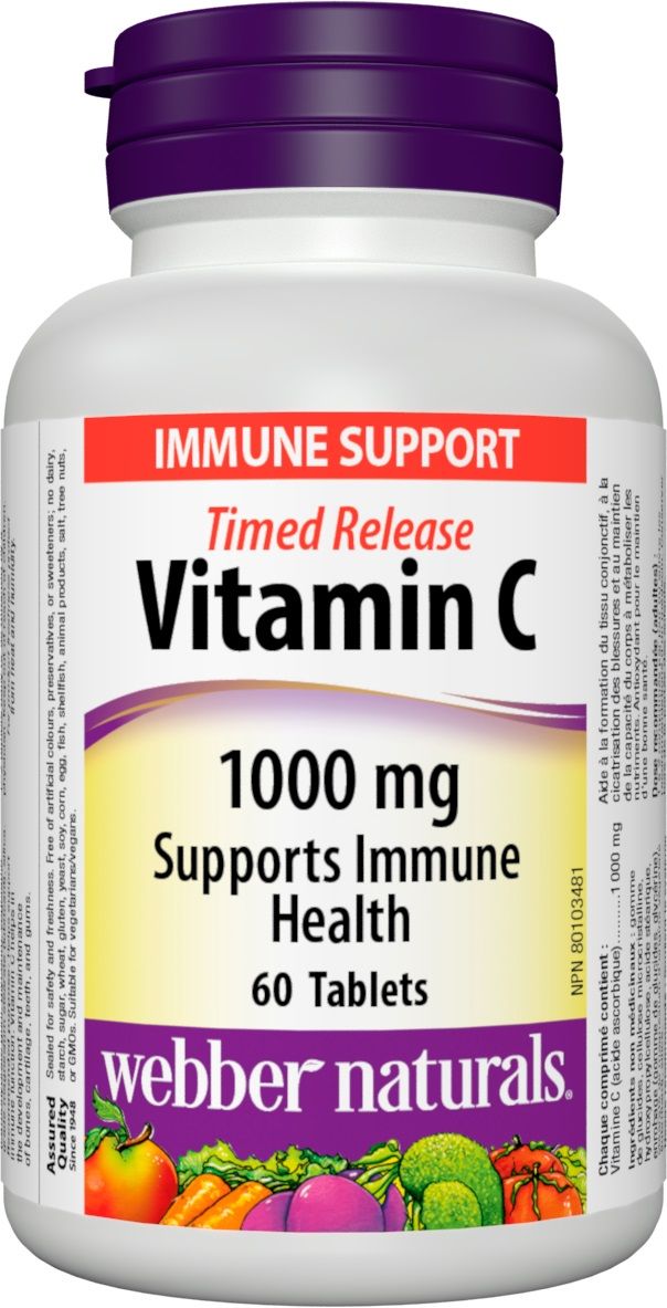 Vitamin C Time Release, 1000 mg, 60 таблетки, Webber Naturals | Ozone.bg