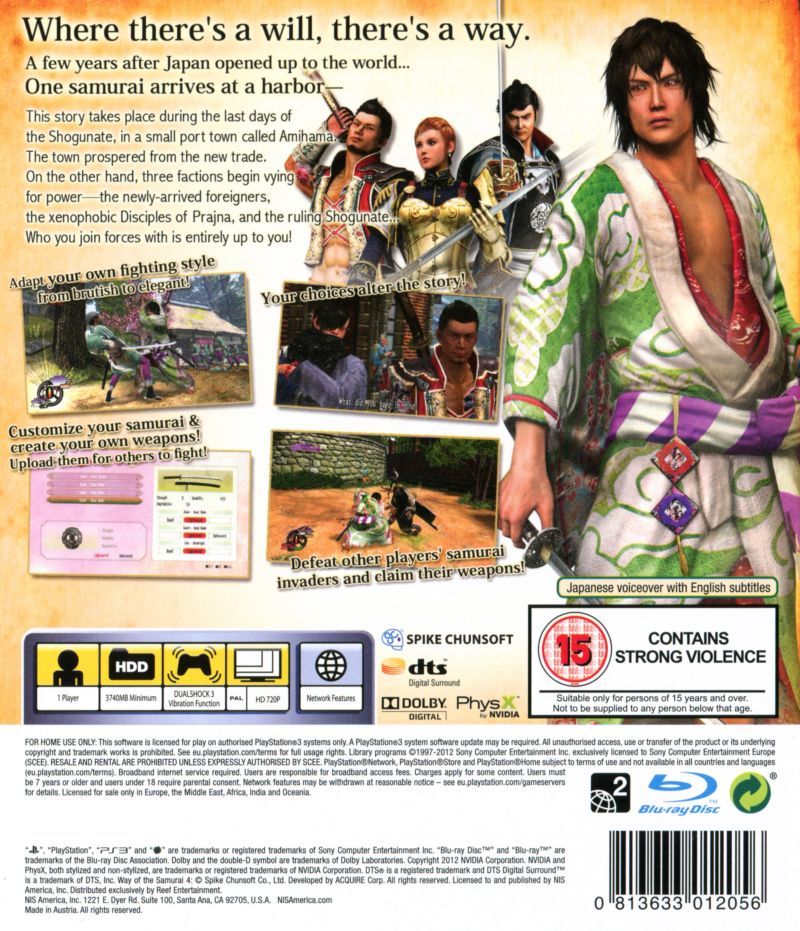 Jeu PS3 Way Of The Samurai 4 - Boîtier Neuf - Version Region Free - Action/Beat Them All