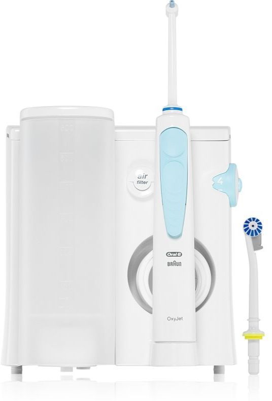 Зъбен душ Oral-B - OxyJet MD20, 5 степени, 600 ml, бял/син | Ozone.bg