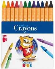 Пастели ICO Creative Kids - Восъчни, 12 цвята