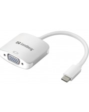 Адаптер Sandberg - USB-C/VGA, бял -1