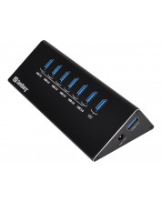 USB хъб Sandberg - 133-82, 6 + 1 порта, черен
