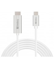 Кабел Sandberg  - USB-C/HDMI, 2 m, бял
