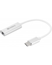 Адаптер Sandberg - 136-27, USB-C Audio, бял