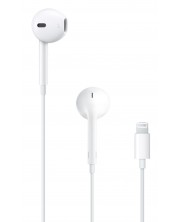 Слушалки с микрофон Apple - EarPods, Lightning Connector, бели