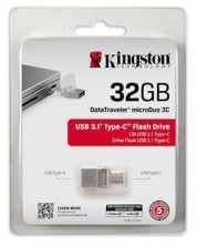 Флаш памет Kingston - DT microDuo 3C, 32GB, USB 3.1 Type-C -1