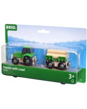 Играчка Brio - Трактор с дървен материал -1