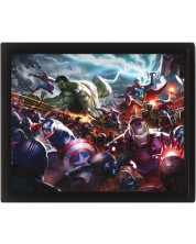 3D плакат с рамка Pyramid Marvel: Avengers - Future Fight Heroes Assault