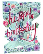 3D картичка Santoro Swing - Happy Birthday, Floral -1