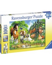 Пъзел Ravensburger от 100 XXL части - Приятели животни -1