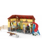 Комплект Schleich Farm World - Двуетажна конюшня, с фигурки и аксесоари