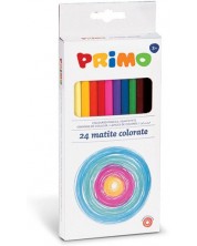 Комплект цветни моливи Primo - Шестоъгълни, 24 цвята -1