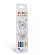 Комплект цветни моливи Primo Minabella Metal - Шестоъгълни, 6 цвята -1