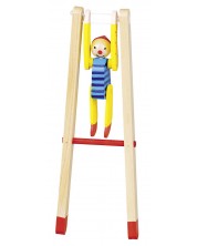Дървена игра Goki - Клоун на стълба -1