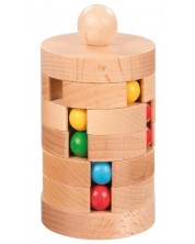 Дървена игра Goki - Кула с топчета -1