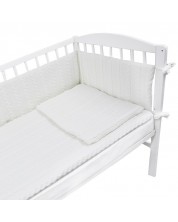 Плетен спален комплект от 4 части за бебешко креватче EKO - Бял -1