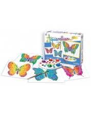 Комплект за оцветяване с акварелни бои Sentosphere Aquarellum Junior - Пеперуди -1