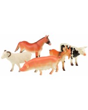 Комплект фигурки Toi Toys Animal World - Deluxe, Домаши животни, 5 броя