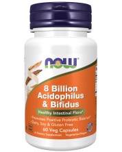 8 Billion Acidophilus & Bifidus, 60 капсули, Now