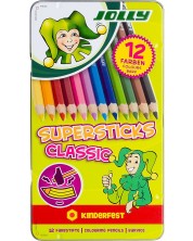 Цветни моливи JOLLY Kinderfest Classic - 12 цвята, в метална кутия -1