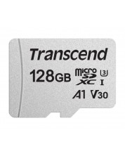 Карта памет Transcend - 128 GB, 300S, UHS-I U3 V30 A1, microSDXC, Class10 -1