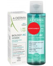 A-Derma Biology AC Комплект - Хидратиращ крем и Пенещ се гел, 40 + 100 ml (Лимитирано) -1