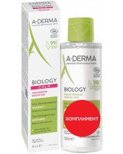 A-Derma Biology Комплект - Успокояваща грижа Calm и Мицеларна вода, 40 + 100 ml (Лимитирано)
