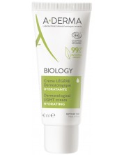 A-Derma Biology Дерматологичен хидратиращ лек крем, 40 ml