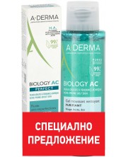 A-Derma Biology AC Комплект - Флуид срещу несъвършенства Perfect и Пенещ се гел, 40 + 100 ml -1