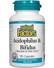 Acidophilus & Bifidus, 90 капсули, Natural Factors -1