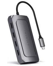 Адаптер Satechi - ST-U4MA3M, USB-C/MultiPort, сив
